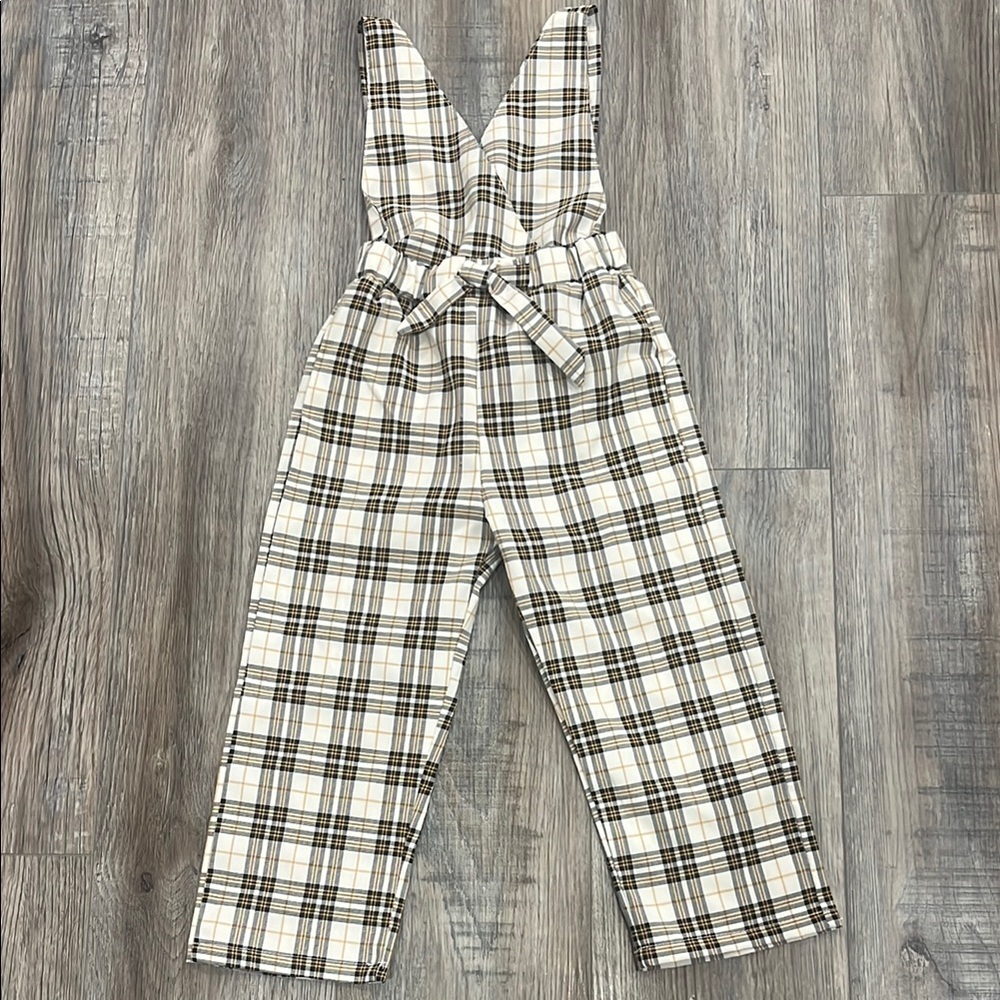 Plaid Overall Pantsuit
